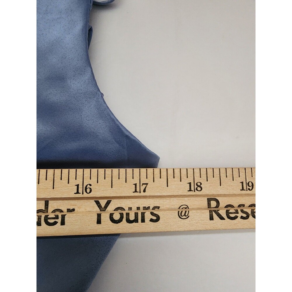 B. Darlin Floor Length Gown Womens 3 Blue Satin Cowlneck Lace-up Back Flattering - Picture 12 of 15